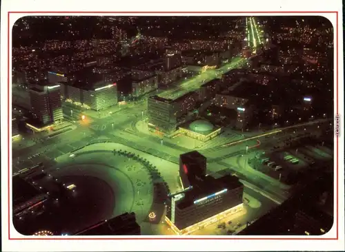 Ansichtskarte Berlin Blick vom Fernsehturm bei Nacht 1983