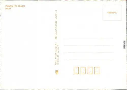 Ansichtskarte Diesbar-Seußlitz-Nünchritz (Elbe) Schloß 1987