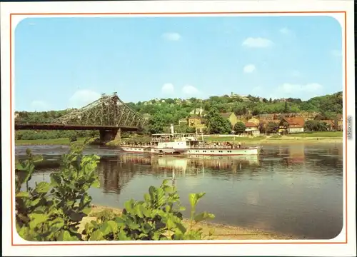 Ansichtskarte Loschwitz-Dresden Blaue Wunder / Loschwitzer Brücke 1983