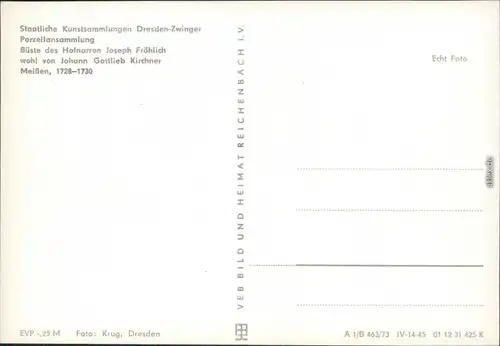 Dresden Staatliche Kunstsammlungen Dresden - Büste d. Hofnarren J. Fröhlich 1973