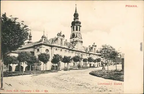 Ansichtskarte Prag Praha Loretansky Kostel - Straßenpartie 1906 