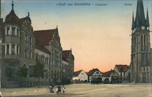 Ansichtskarte Weinböhla  Kirchplatz, Konzertsaal b Radebeul Dresden  1913