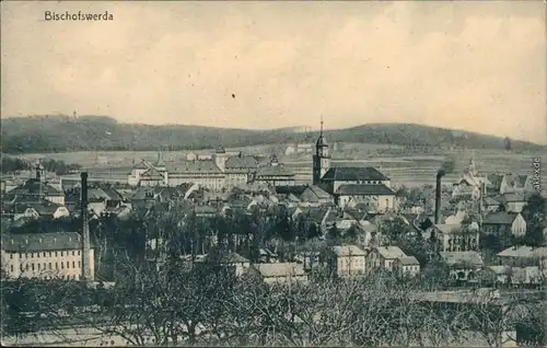 Ansichtskarte Bischofswerda Blick auf Stadt und Fabriken 1915 