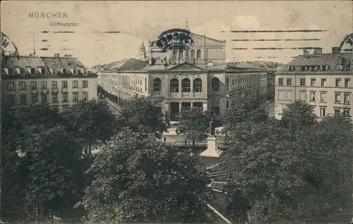 Ansichtskarte Isarvorstadt-München Gärtnerplatz 1911 