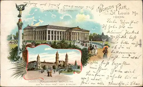 Ansichtskarte St. Louis 2 Bild Litho: Worlds Fair Vintage Postcard g1904