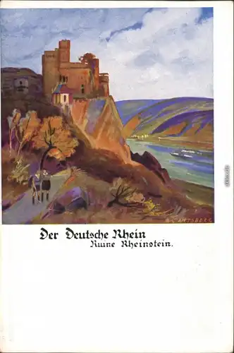 Bingen am Rhein Künstlerkarte: Ruine Rheinstein, Zum Besten des D.T.-Hauses 1939