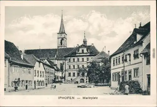 Ansichtskarte Iphofen Marktplatz 1922 