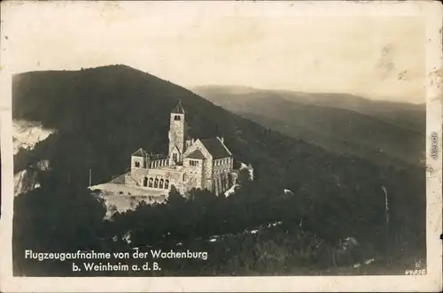 Ansichtskarte Weinheim (Bergstraße) Luftbild der Wachenburg 1930 