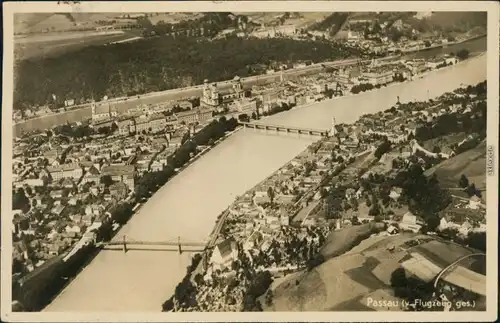 Ansichtskarte Passau Luftbild aus großer Höhe 1933 