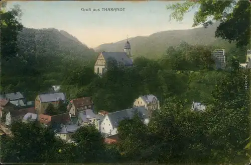 Ansichtskarte Tharandt Blick über die Stadt coloriert 1909