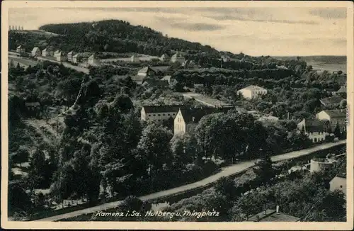 Ansichtskarte Kamenz Kamjenc Hutberg, Stadt und Thingplatz 1940 