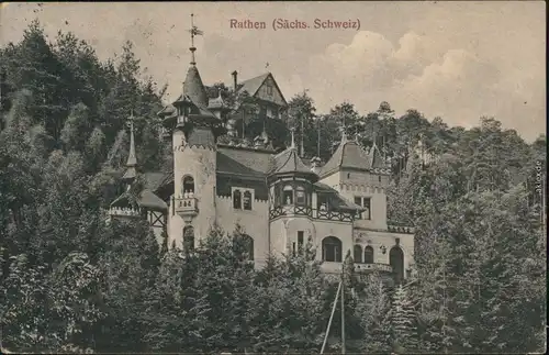 Ansichtskarte Rathen Erholungsheim u. Diakonissenhaus Zion 1922 