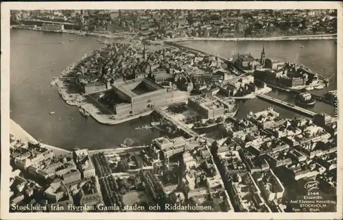 Ansichtskarte Stockholm Luftbild - Gamla staden och Riddarholmen 1931 