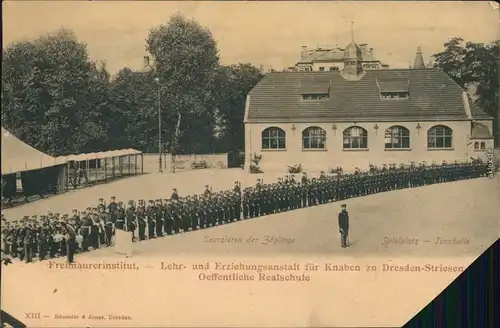 Striesen Dresden Freimauererinstitut - Realschule - Schüler 1909