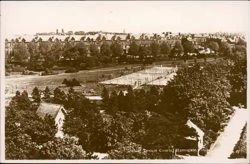 Ansichtskarte Harrogate Häuser Tenniscourt 1928 