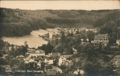 Ansichtskarte Ruhla Blick gegen das Hotel Bellevue 1929 