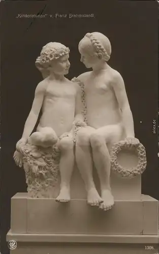 Ansichtskarte  Marmor Fotokunst - Kinderbrunnen Franz Brahmstadt 1911 