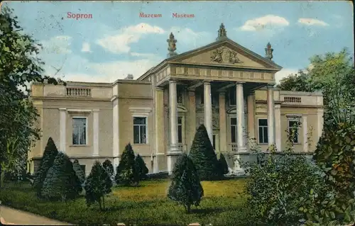 Ansichtskarte Ödenburg Sopron Muzeum/Partie am Museum 1913 