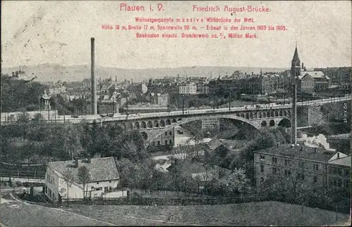 Plauen (Vogtland) Friedrich August Brücke - Fabrik u. Stadt/1928 1930 