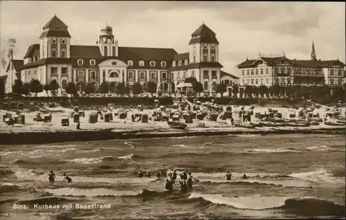 Ansichtskarte Binz (Rügen) Badestrand, Hotels 1929 