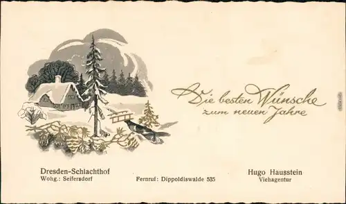 Ansichtskarte  Neujahr - Werbung Dresden Schlachthof 1914