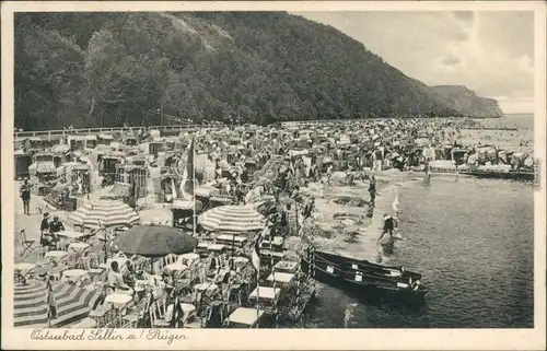 Ansichtskarte Sellin Bootsanleger - Restauration am Strand 1923 