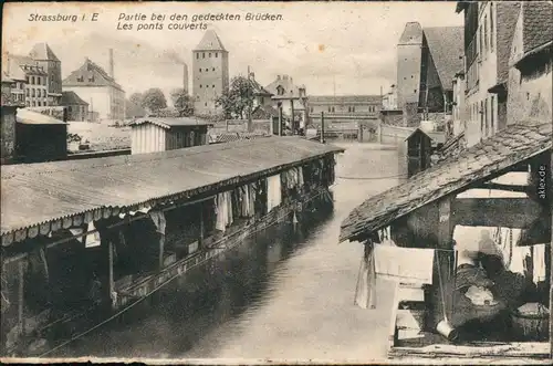 Straßburg Strasbourg Les ponts couvert/Partie  gedeckten Brücken Fabrik 1922