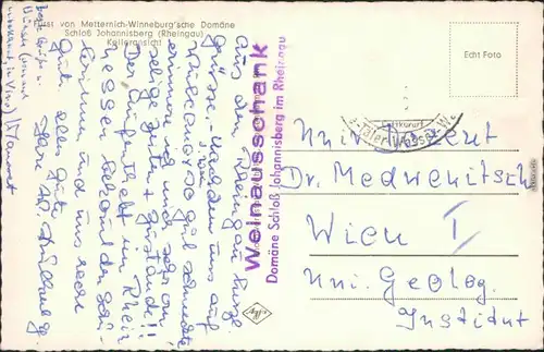 Ansichtskarte Oestrich-Winkel Weinkeller Fürst von Metternich 1963 