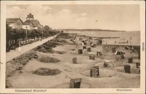 Ansichtskarte Niendorf-Timmendorfer Strand Promenade - Strandleben 1929 