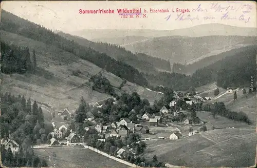 Ansichtskarte Wildenthal-Eibenstock Blick auf die Stadt 1909 