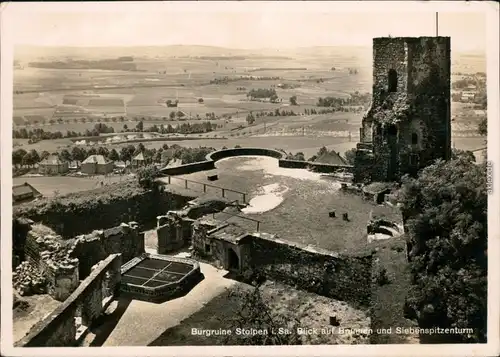 Ansichtskarte Stolpen Burg, Blick ins Umland 193 