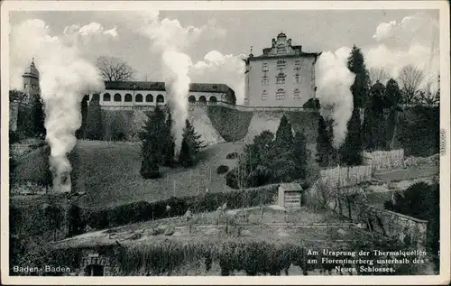 Baden-Baden Der Ursprung der Thermalquellen - Neues Schloß 1934 