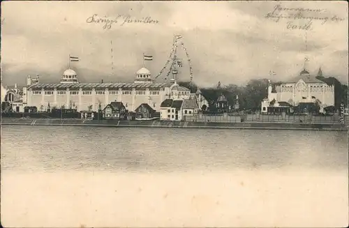 Ansichtskarte Düsseldorf Ausstellungg - Blick über den Rhein 1904 