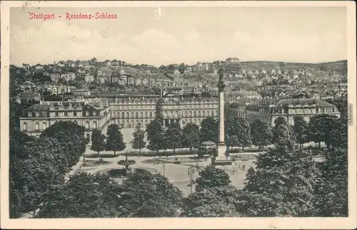 Ansichtskarte Stuttgart Residenzschloß 1914