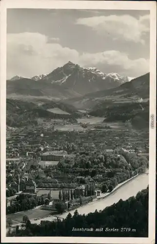 Ansichtskarte Innsbruck Panorama-Ansicht mit Serles 1939