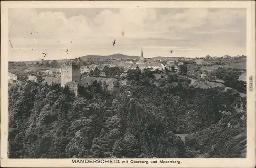 Ansichtskarte Manderscheid mit Oberburg und Mosenberg 1914 