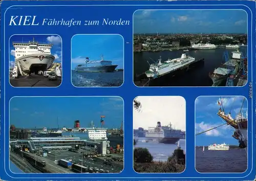Ansichtskarte Holtenau-Kiel Holtenå Fährhafen zum Norden 1991