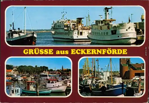 Eckernförde Egernførde |  Eckernföör Hafen, Fährschiffe 1985