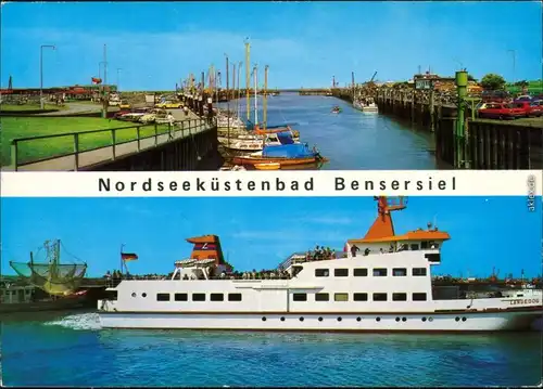 Ansichtskarte Bensersiel-Esens Hafen, Passagierschiff Langeoog II 1993