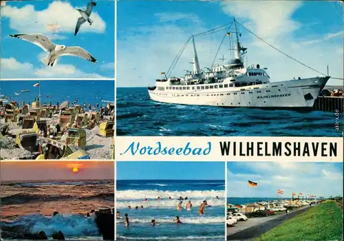 Ansichtskarte Wilhelmshaven Strand, Camping, Meer, Fähre 1985