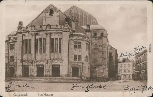 Ansichtskarte Osnabrück Stadttheater 1912