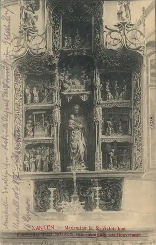 Ansichtskarte Xanten Marienaltar im St. Victor Dom 1915