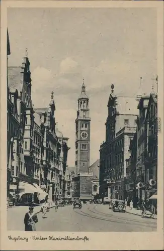Ansichtskarte Augsburg Untere Maximilianstrasse 1920