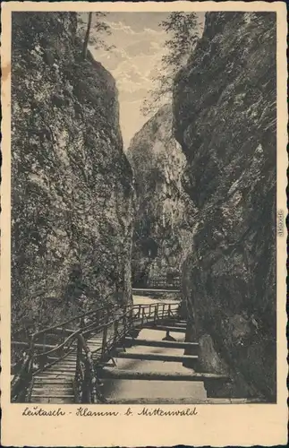 Ansichtskarte Mittenwald Leutaschklamm 1920