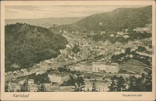 Ansichtskarte Karlsbad Karlovy Vary Gesamtansicht 1920
