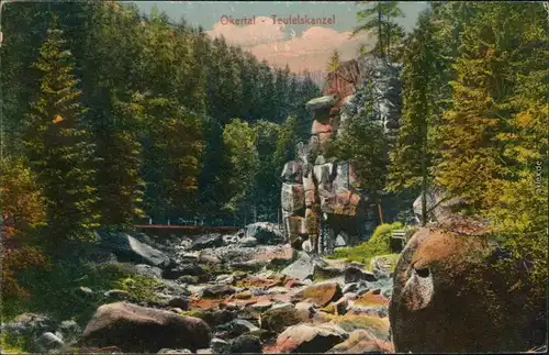 Ansichtskarte Oker-Goslar Okertal - Teufelskanzel 1910
