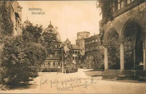 Ansichtskarte Heidelberg Heidelberger Schloss - Hof 1925