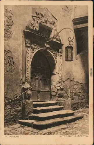 Ansichtskarte Rothenburg ob der Tauber Altes Rathausportal 1904