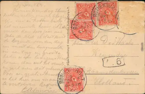 Ansichtskarte Rothenburg ob der Tauber Altes Rathausportal 1904
