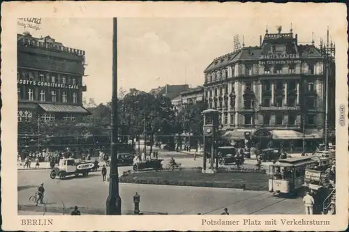 Ansichtskarte Tiergarten-Berlin Potsdamer Platz mit Verkehrsturm 1947